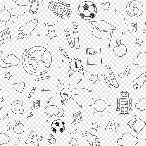 Education science doodle pattern background, png | PNGWing