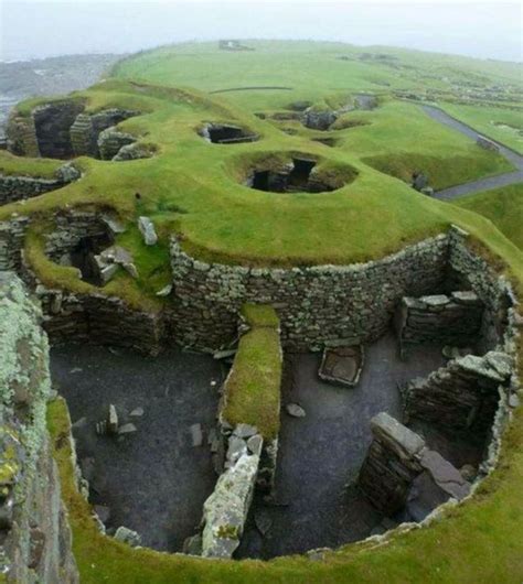 Built over 1200 years ago, an early Viking settlement located on the isle of Jarlshof, Scotland ...