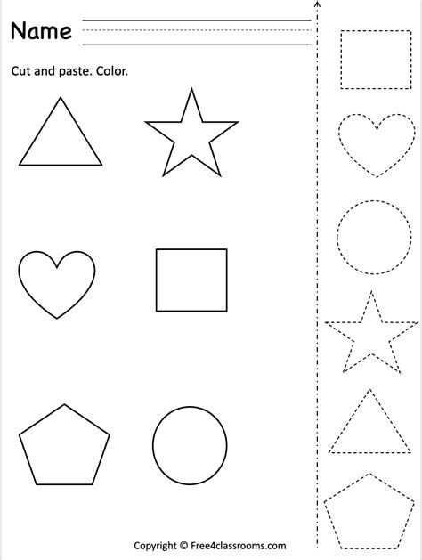 Free Preschool Cut and Paste Worksheet - Free Worksheets - Free4Classrooms