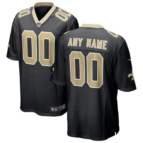 Men's Nike Black New Orleans Saints Custom Game Jersey