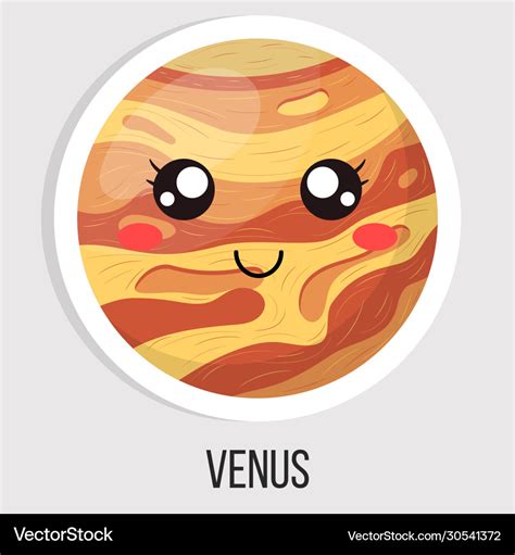 Cartoon cute venus planet isolated on white Vector Image