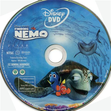 Finding Nemo Blu-Ray DVD Cover & Label (2003) R1