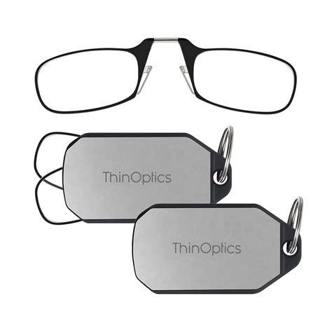 ThinOptics | 2-Pack Readers + Silver Keychain | Readers & Reading Glasses