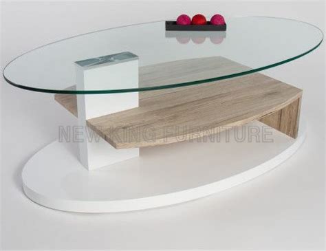 Oval Glass Coffee Table With Wood Base : Designer Oval Glass Coffee ...