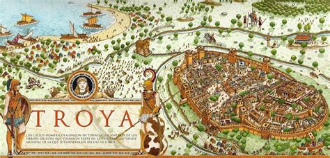 The mythical siege of Troy, as related in Homer's Iliad, modern ...