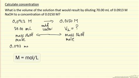 Calculate Concentration (Example) - YouTube