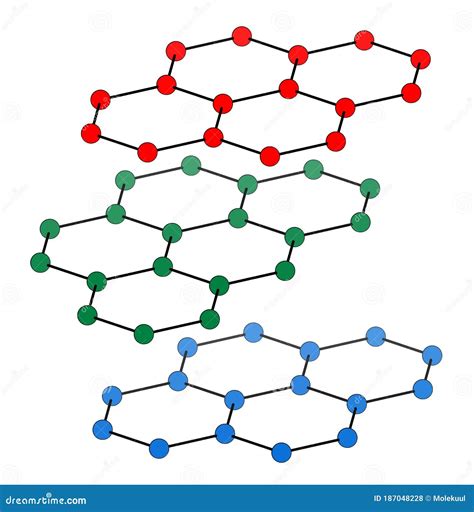 Graphite, Crystal Structure. Also Known As Pencil Lead Stock Illustration - Illustration of ...