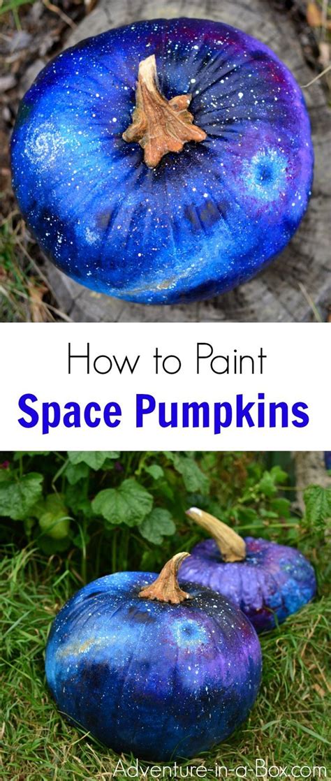 If your kids aren't old enough to carve, make these no-carve painted space pumpkins for ...