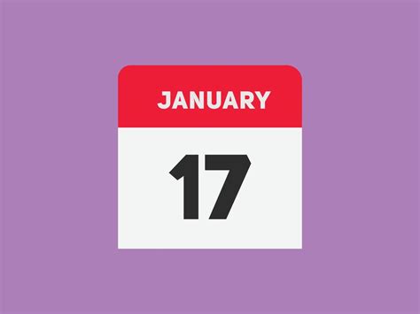 january 17 calendar reminder. 17th january daily calendar icon template ...