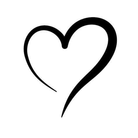 Free Vector | Calligraphic Black Heart Shape