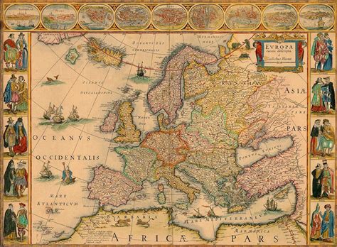 Guilielmo Blaeuw, Mapa de Europa (1640-1643, Amsterdam). | Mapa mundi, Mapa, Mapas medievais