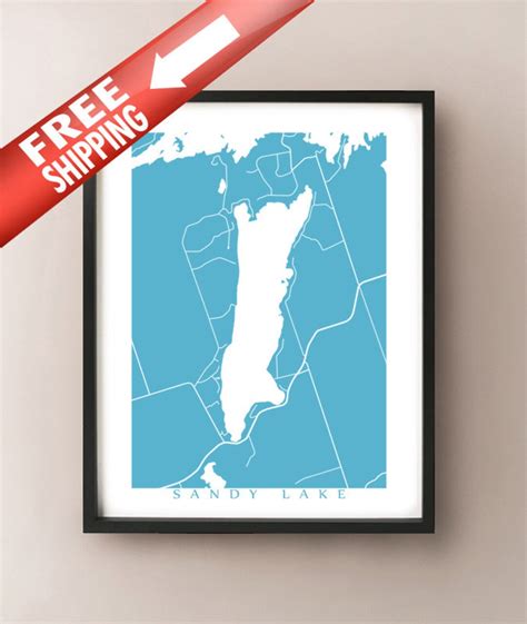 Sandy Lake, ON Map Print Ontario Art - Etsy