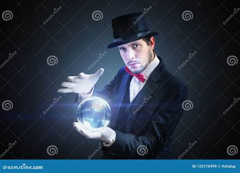 Young Fortune Teller is Predicting Future from Magical Crystal Ball ...