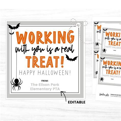 Halloween Appreciation Treat Tag, Halloween Employee Thank You ...