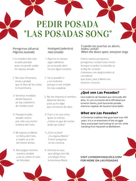 Las Posadas Song Printable