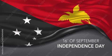 Papua New Guinea happy independence day greeting card, banner with ...