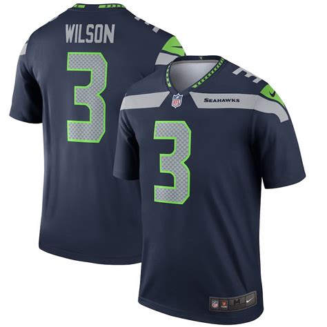 Men's Nike Russell Wilson Navy Seattle Seahawks Legend Jersey