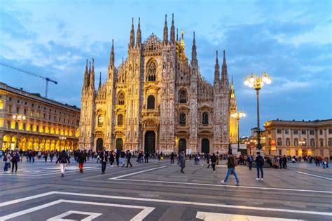 Cathedral or Duomo Di Milano at Night in Milan. Italy Editorial ...