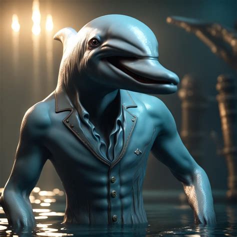 Creepy dolphin man - AI Generated Artwork - NightCafe Creator