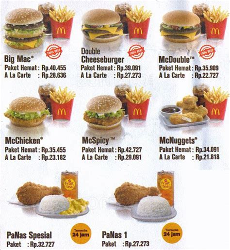 Daftar Harga McDonald's Indonesia - Wajib Tahu! » MENGHADIRKAN