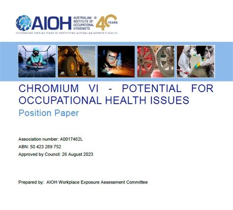 Chromium VI – POTENTIAL FOR OCCUPATIONAL HEALTH ISSUES – AIOH