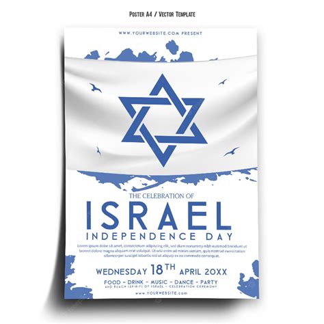 Premium Vector | Israel independence day 2023 poster template