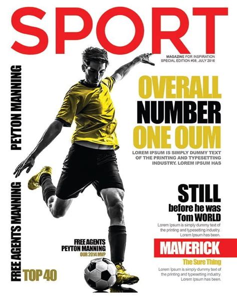 Sports Magazine Cover PSD Template – GraphicLoads