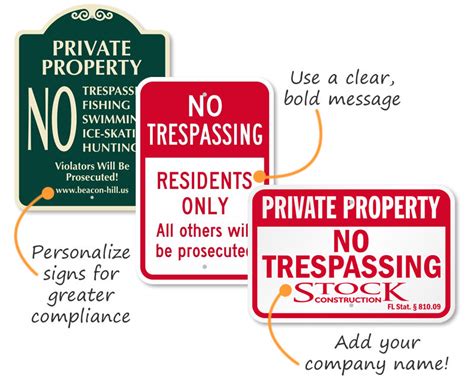 Custom No Trespassing Signs | Personalize Signs