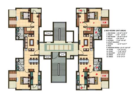 2 bhk apartment cluster tower layout – Artofit