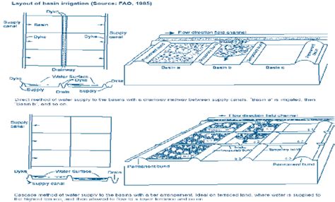 9 Layout of basin irrigation system (Source: FAO, 1985) | Download Scientific Diagram