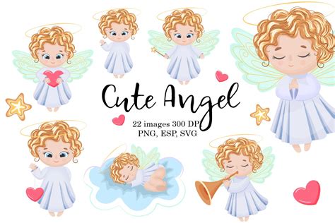 Cute Angel clipart (694753) | Characters | Design Bundles