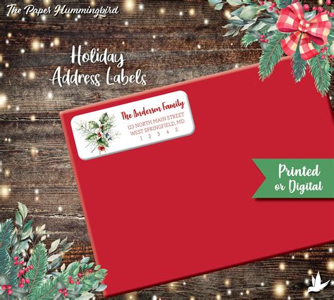 Holiday Return Address Labels Christmas Label Personalized | Etsy