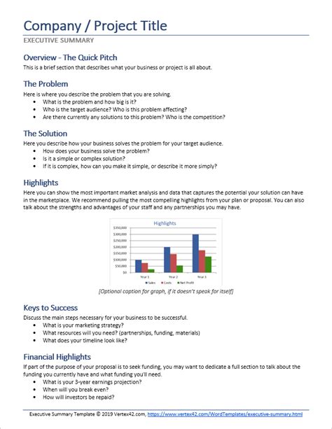 Executive Summary Template for Word