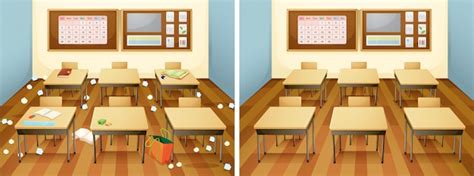 Premium Vector | A classroom before and after clean