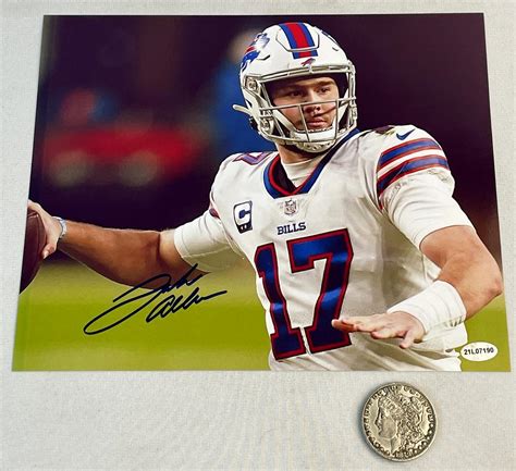 Lot - SIGNED Josh Allen Buffalo Bills 8" x 10" Color Photo w/ COA