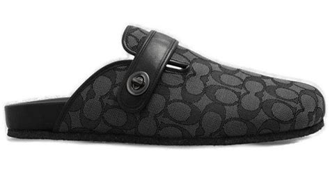 COACH Monogram Slip-on Slides in Black for Men | Lyst