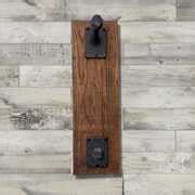 Rent to own Cowboy Hat Wood Wall Rack with 2 Railroad Stakes in Rustic Farmhouse Style | RTBShopper