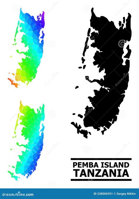 Polygonal Spectral Colored Map of Pemba Island with Diagonal Gradient ...