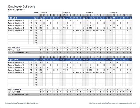 Employee Schedule Template | Shift Scheduler