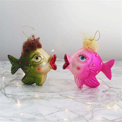 colourful kitsch fish glass christmas decorations by posh totty designs ...