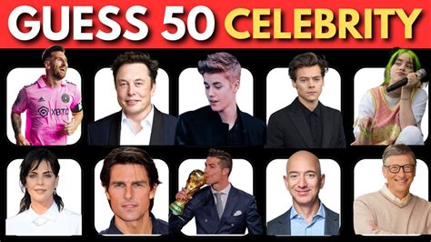 Guess The Celebrity in 5 Seconds | 50 Most Famous People in the World ...