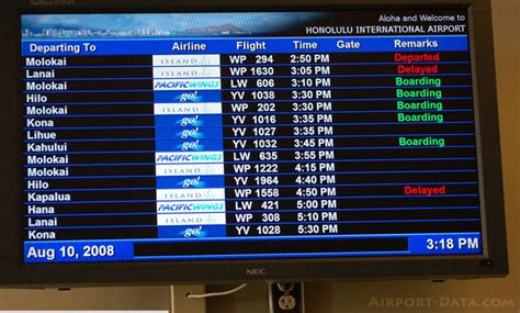 arrivals, departures board Honolulu International Airport, Departures Board, Lanai Island ...