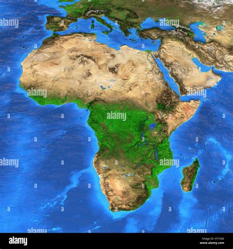 Detailed satellite view of the Earth and its landforms. Africa map Stock Photo, Royalty Free ...