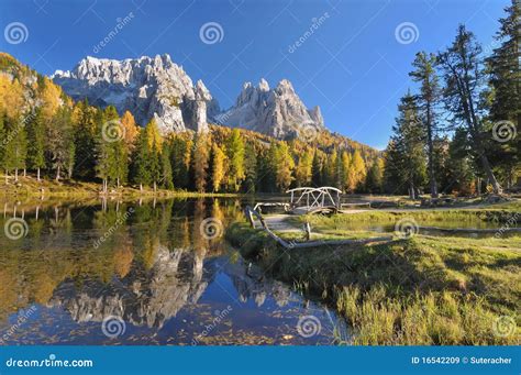 Reflection of Mountains in a Lake Stock Image - Image of alps, face ...