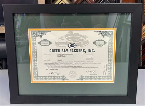 green bay packers stock certificate frame - Msar Blogs Frame Store