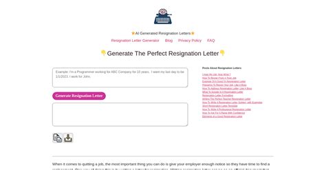 Resign | Best Resignation letters AI Tool