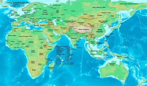 World map 1000 AD - World History Maps