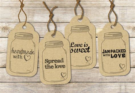 INSTANT DOWNLOAD Mason Jar Label Tags Printable sheet | Mason jars ...