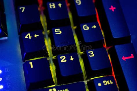 Closeup Shot of an Illuminated Computer Keyboard Stock Photo - Image of information, glow: 186617476