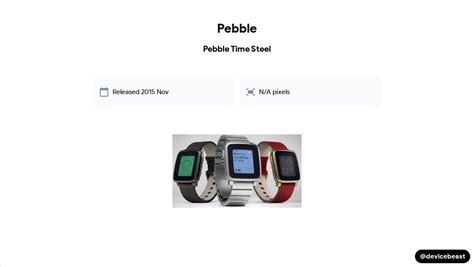 Pebble Time Steel Full Device Specifications | DeviceBeast.com